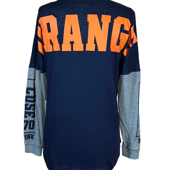 Victoria’s Secret PINK SU Syracuse University Orangemen Long Sleeve V-Neck Tee - Picture 2 of 6